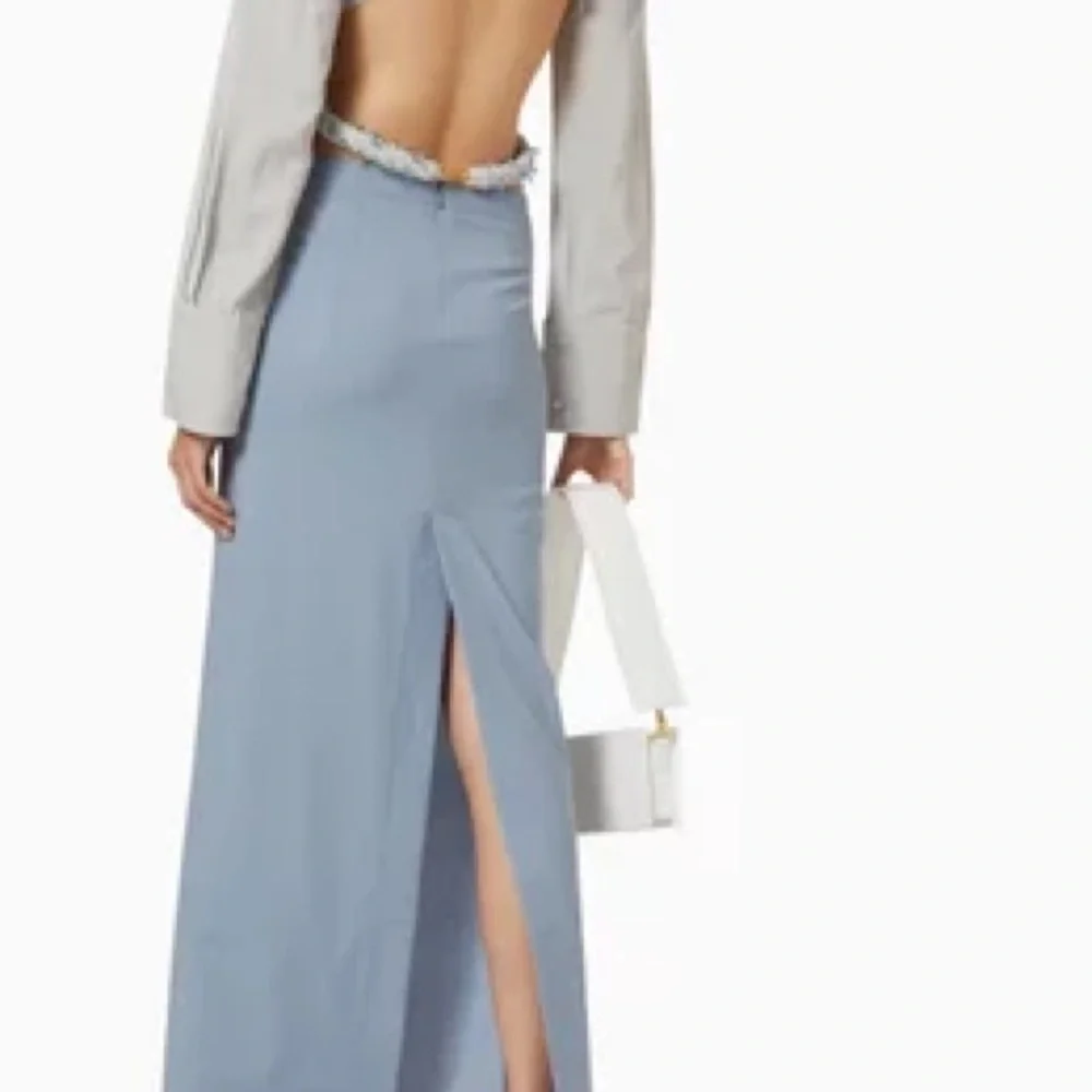Jacquemus Stylish Powder Blue/Gray Cropped Blouse - Picture 7 of 15